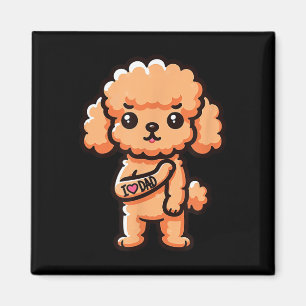 Aimant Toy Poodle I Loy Papa Funny Chien Tattoo _1