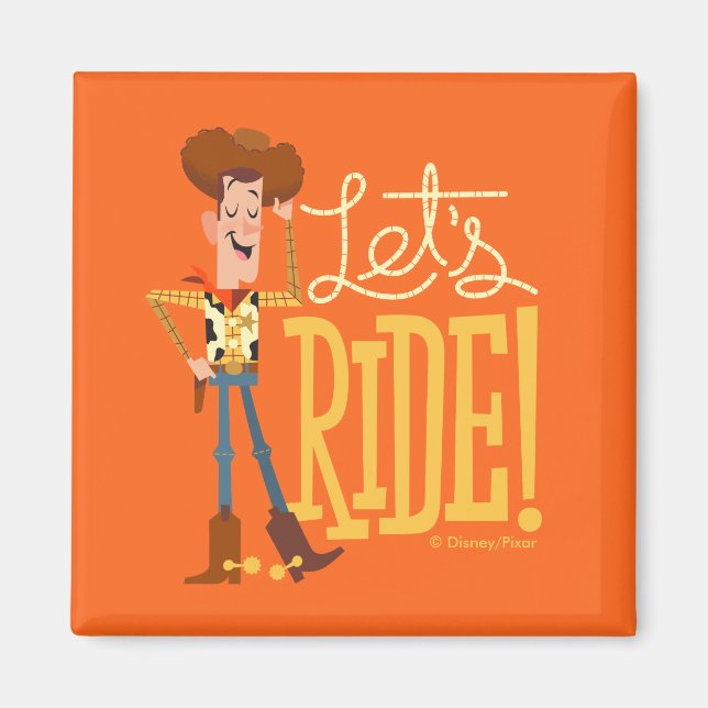 Aimant Toy Story 4 | Illustration en bois "Ride" (Devant)