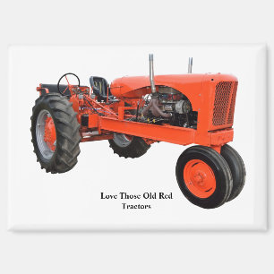 Aimant Tracteur rouge vintage
