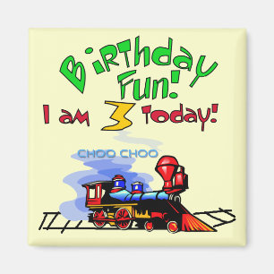 Aimant Train 3e Anniversaire Tshirts et cadeaux
