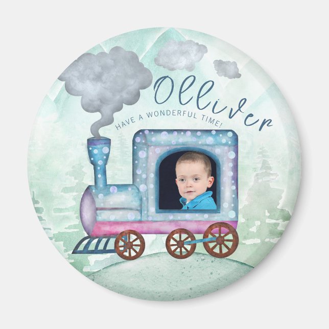 Aimant Train Anniversaire Chugga Chugga Deux photos (Devant)