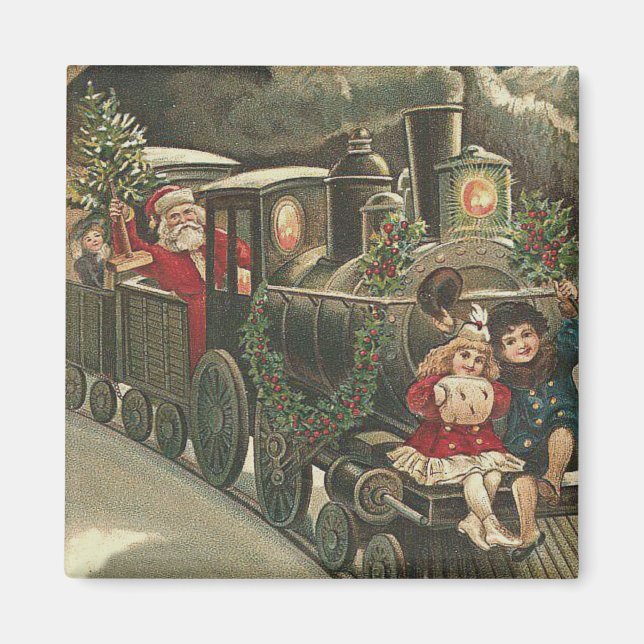 Aimant Train du Père Noël Holly Garland (Devant)