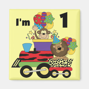 Aimant Train Jungle 1er Anniversaire T-shirts et cadeaux