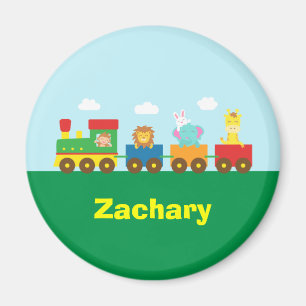 Aimant Train mignon coloré d'animaux pour des enfants