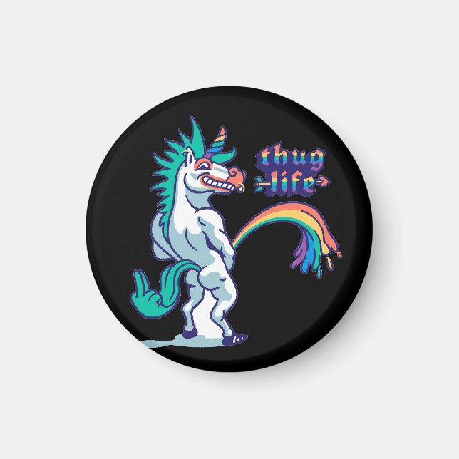 Aimant trait à la main licorne peing (Devant)