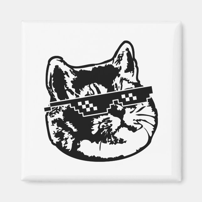 Aimant Traiter Avec Il Lunettes Mème Chat (Devant)