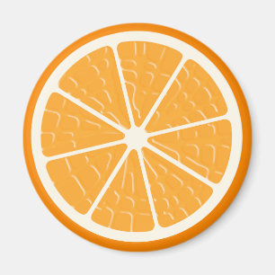 Aimant Tranches de fruits stylisées orange