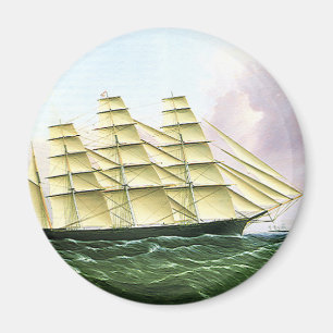 Aimant Transport vintage Antique Clipper Ship at Sea