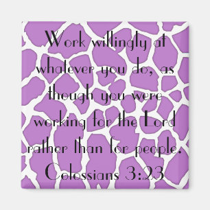 Aimant travail pour le 3h23 de Colossians de vers de