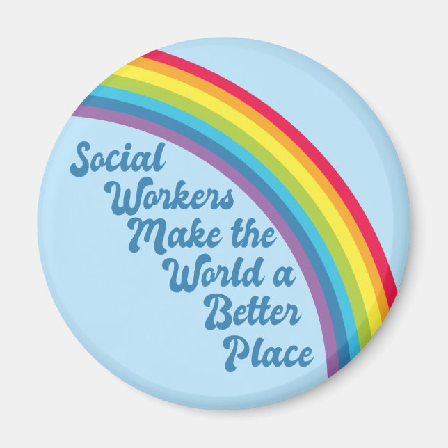 Aimant Travail social Citation inspirante Rainbow Blue (Devant)