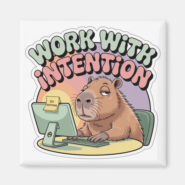 Aimant Travailler avec Intention (Devant)