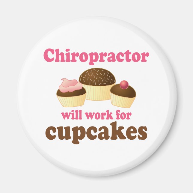 Aimant Travaillera Pour Cupcakes Chiropractor (Devant)