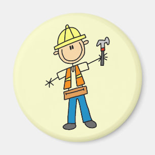 Aimant Travailleur de construction avec marteau