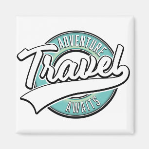 Aimant Travel Adventure Awaits vintage logo