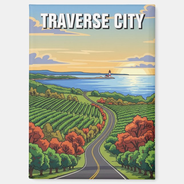 Aimant Traverse City Michigan Travel (Recto)