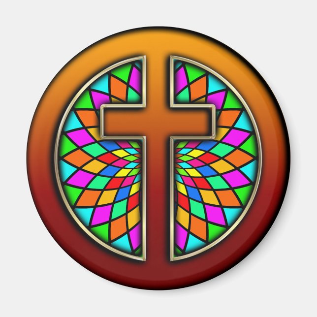 AIMANT TRAVERSER AVEC VERRE STAINÉ (Devant)