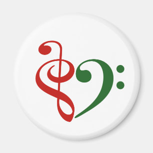 Aimant Treble Clef Bass Clef Coeur Musique Lover Noël
