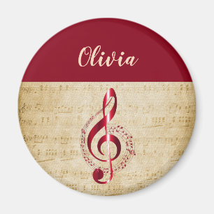 Aimant Treble Clef musique Vintage