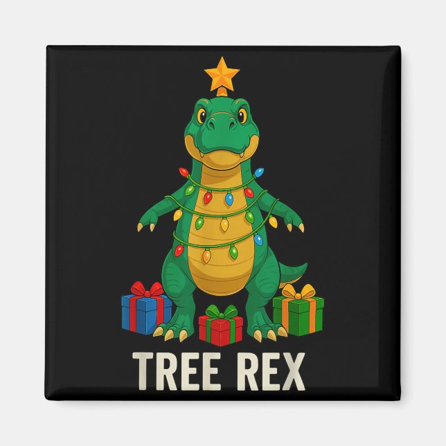 Aimant Tree Rex Funny Dinosaur Christmas  (Devant)