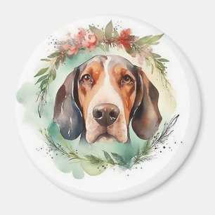 Aimant Treeing Walker Christmas Wreath Festive Pup