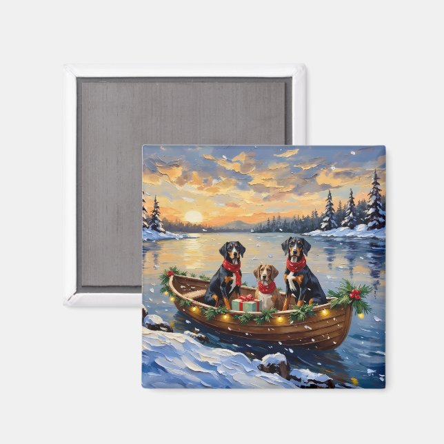 Aimant Treeing Walker Coonhound Christmas Boat Holiday (Recto/Verso)