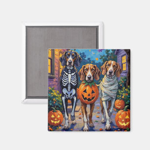 Aimant Treeing Walker Coonhound en costumes d'Halloween