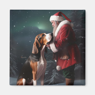 Aimant Trek Walker Coonhound Noël du Père Noël