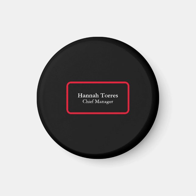 Aimant Trendy Black & Red Plain Créatif Moderne (Devant)