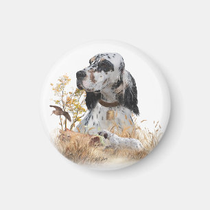 Aimant Tri Color English Setter Art, chasse de bécasse