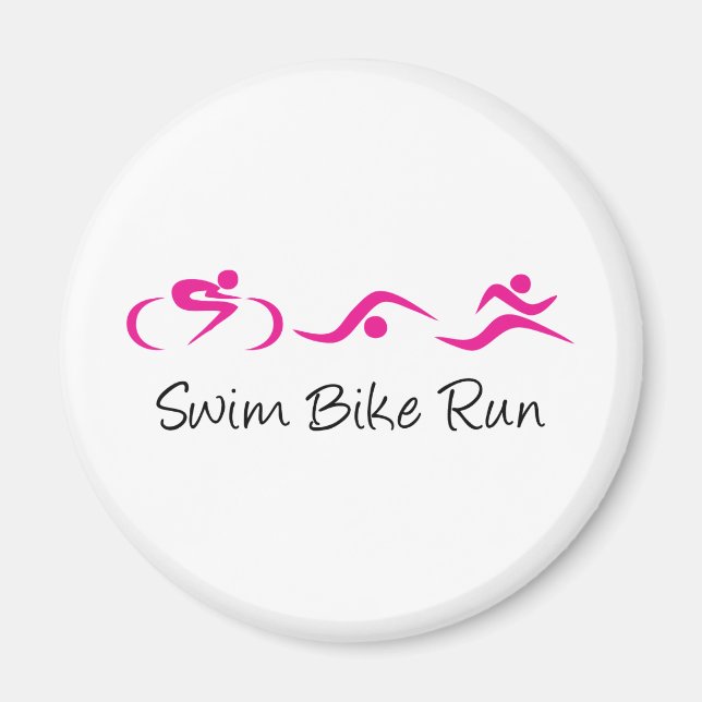 Aimant Tri Femmes : Swim.Bike.Run (Devant)
