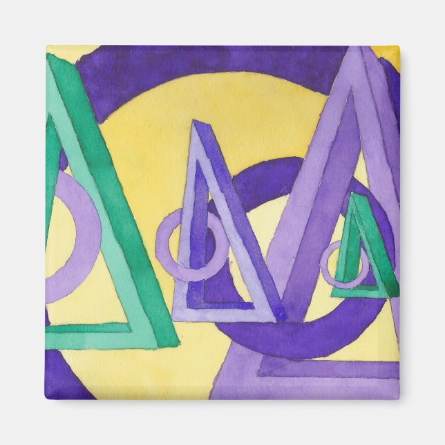 Aimant Triangles Abstraits (Devant)