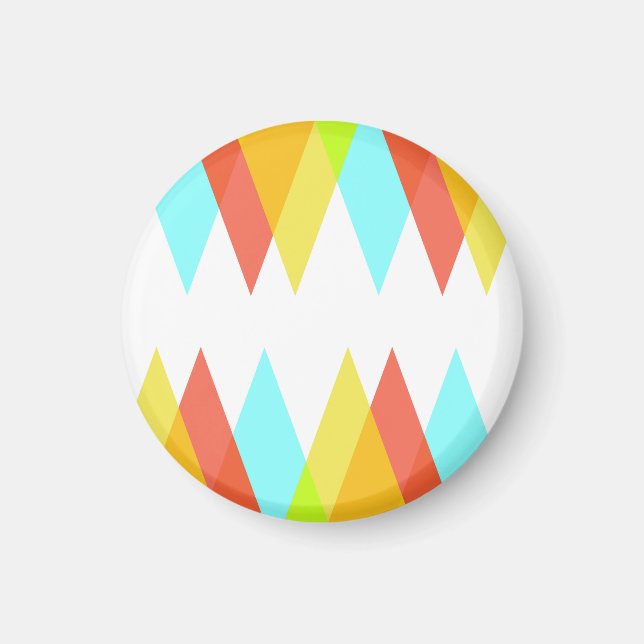 Aimant Triangles jaunes, rouges et bleus cadets (Devant)