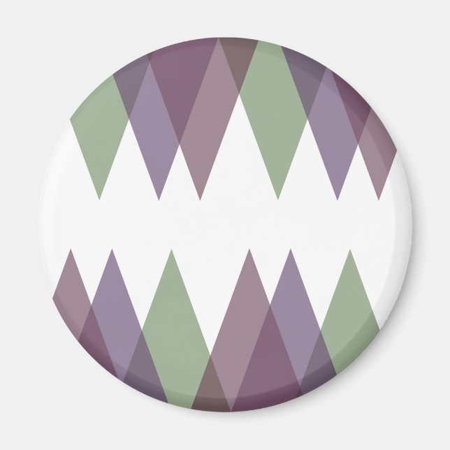 Aimant Triangles mauve et vert (Devant)