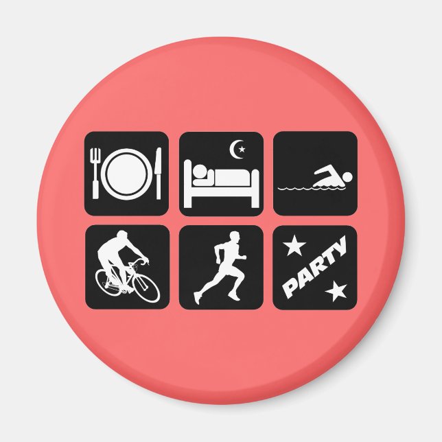 Aimant Triathlon drôle (Devant)