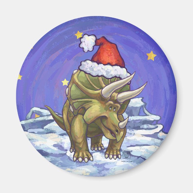 Aimant Tricératops Noël (Devant)