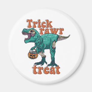 Aimant Trick Rawr Treat Zombie T Rex Halloween Dinosaur