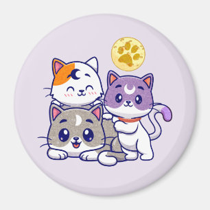Aimant Trio adorable - Trois chats mignons