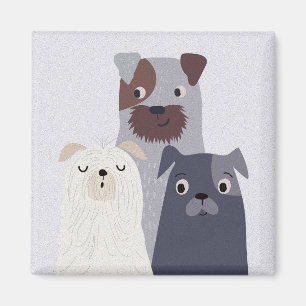 Aimant Trio Whimsical de chiens