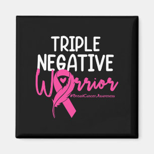 Aimant Triple Négatif Warrior Rose Ribbon Breast Cancer
