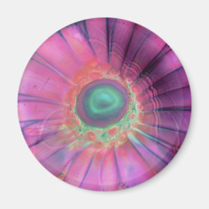 Aimant Trippy de Lampwork de blanc en verre rose