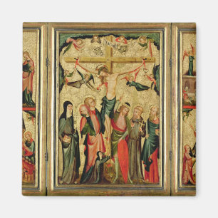 Aimant Triptyque dépeignant la crucifixion du Christ