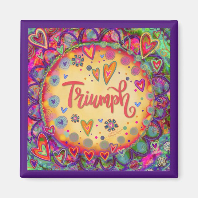 Aimant Triumph Coeur Plutôt amusant Purple Floral Inspiri (Devant)