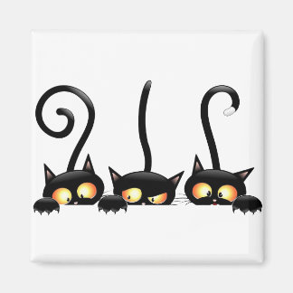 Aimant Trois chats noirs