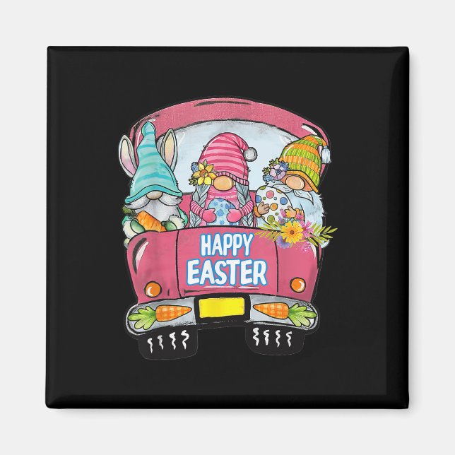 Aimant Trois Gnomes Dans L'Oeuf De Lapin De Camion Joyeux (Devant)
