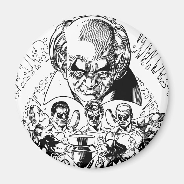 Aimant Trois Lanternes Vertes Couverture comique, noir et (Devant)