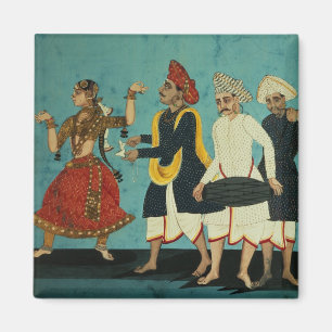 Aimant Trois musiciens et une fille de danse, Tanjore,