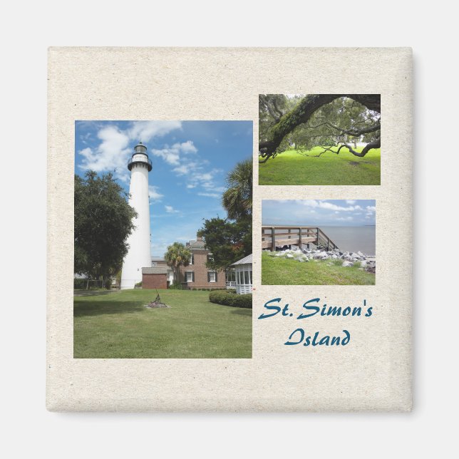 Aimant Trois photos du Modèle de l'île St Simons (Devant)