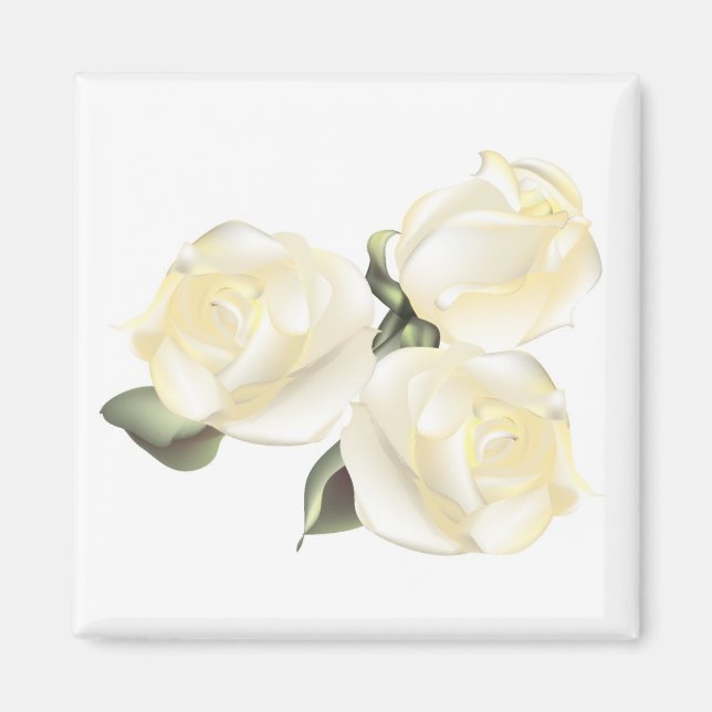 Aimant Trois Roses blanches (Devant)