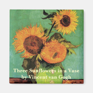 Aimant Trois tournesols dans un vase par Vincent van Gogh