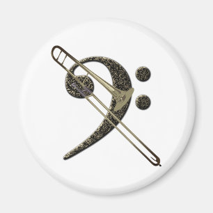 Aimant Trombone Bass Clef Music Instrument